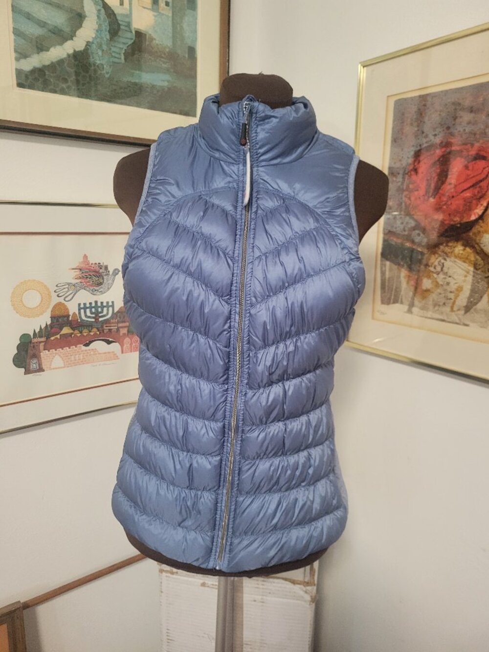 Tangerine Like New Blue Sleeveless Puffer Vest